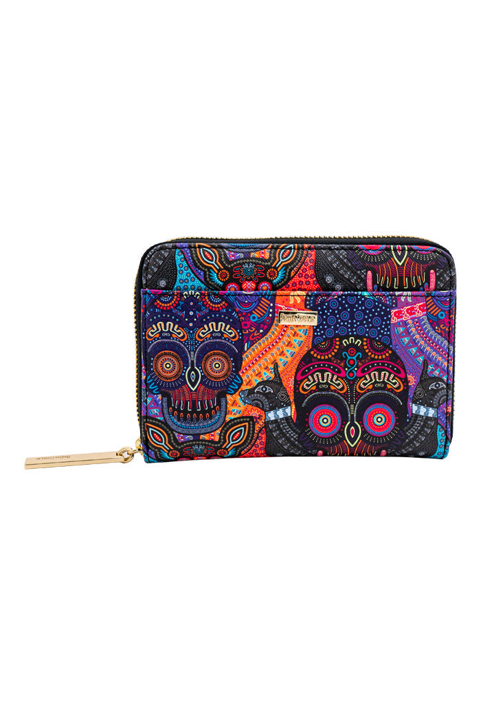 Cartera Mediana Saffiano Día de Muertos Mictlán