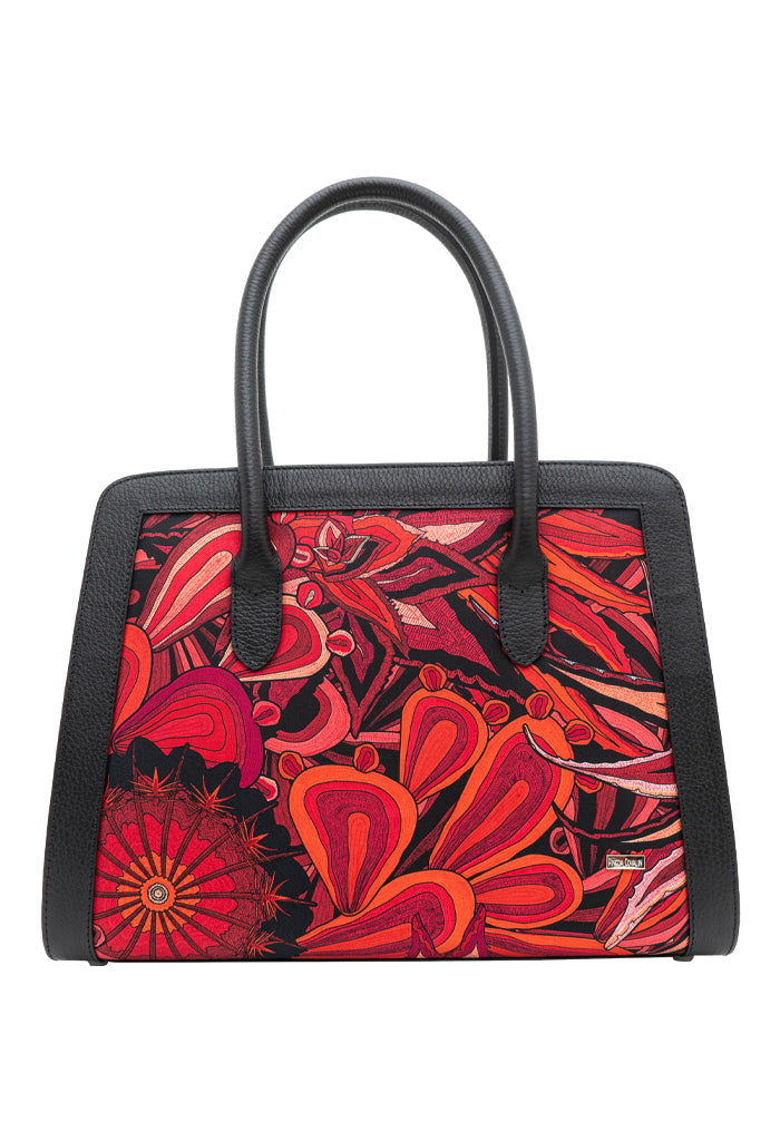 Bolsa Muul Negro Santuario Cactáceas Rojo