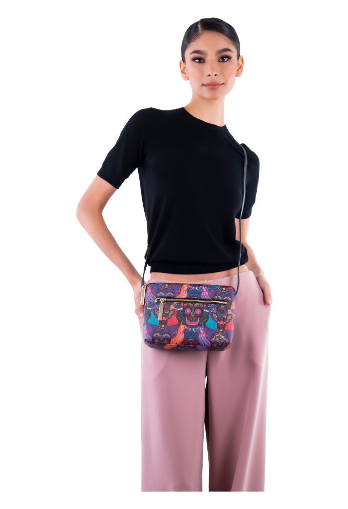 Bolsa Yaakun Saffiano Día de Muertos Mictlán