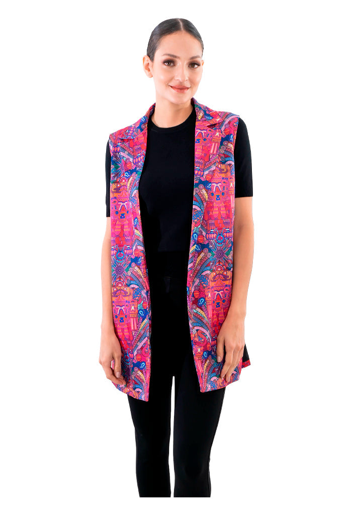 Chaleco Okuili Coatlicue Morado/Rosa