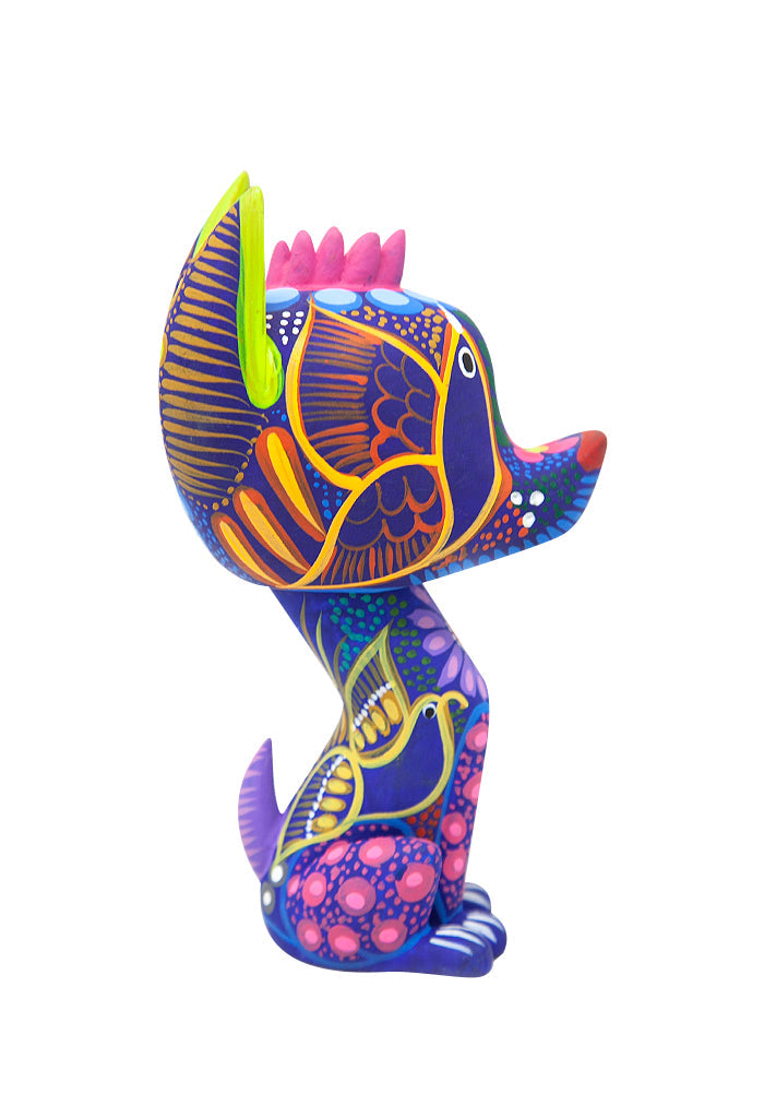 Figura Xico Barro Pintado Azul con Rosa