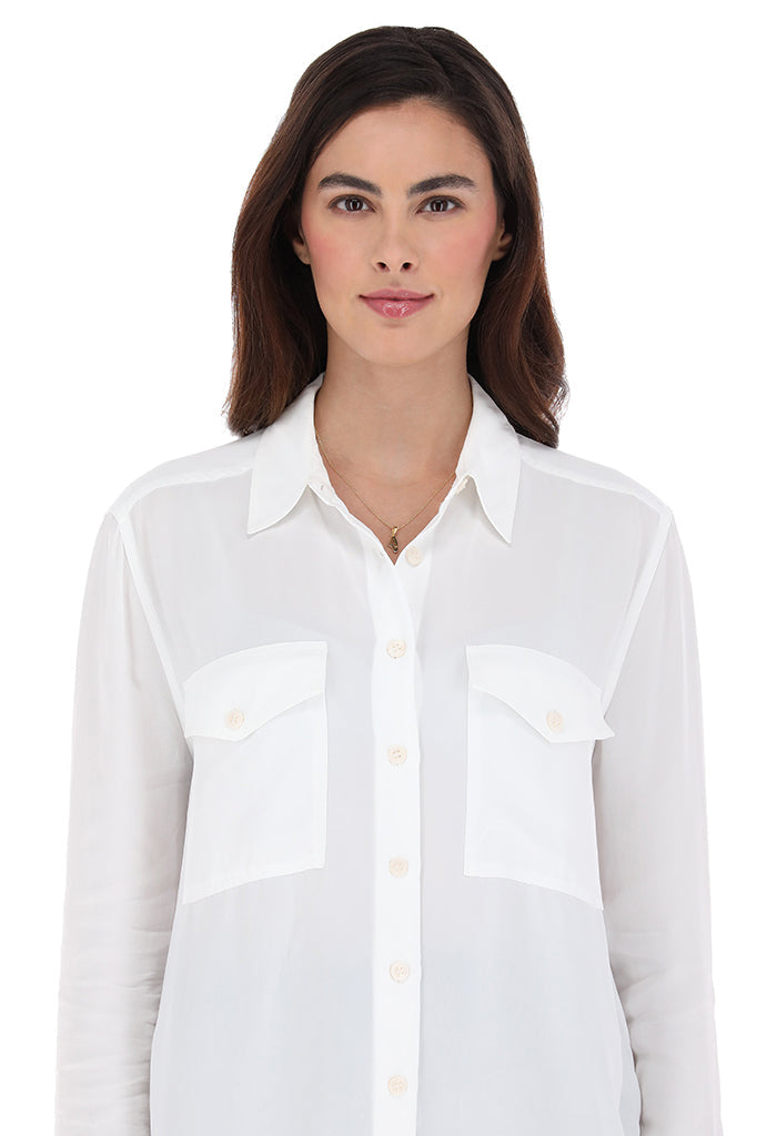 Collar Ala de Mariposa Chico Baño Oro con Blanco