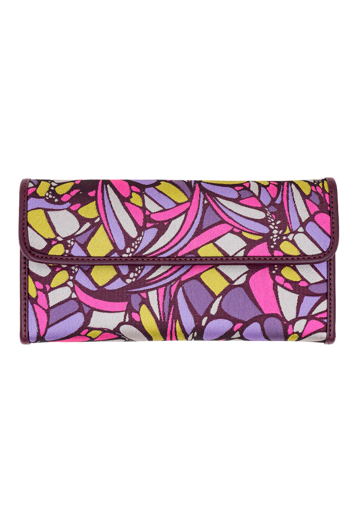 Cartera Bolsillo Uva Mariposa Abstracta Morado Jqd