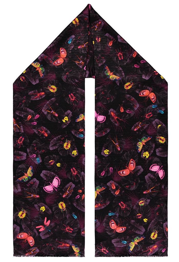 Bufanda Doble Vista Selva de Insectos