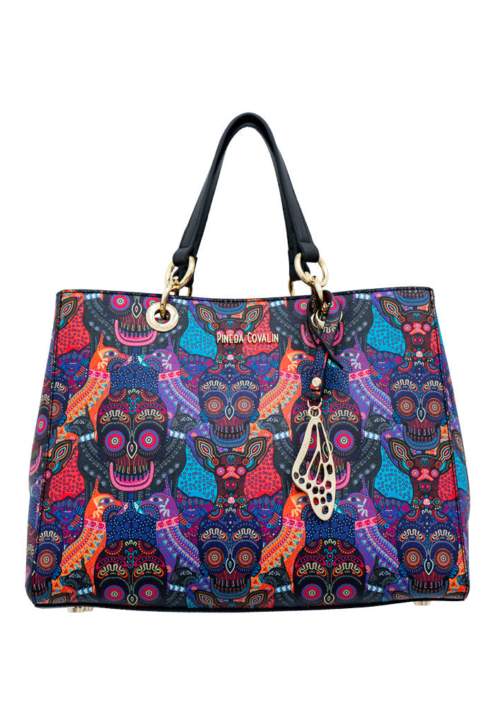 Bolsa Kaxan Saffiano Día de Muertos Mictlán Negro