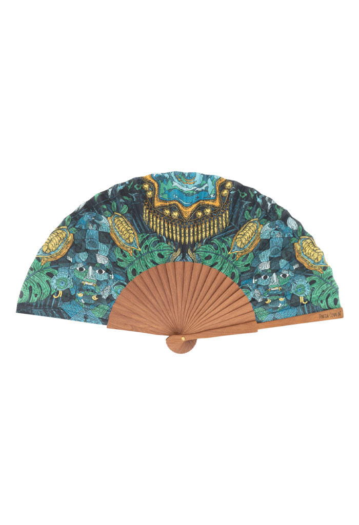 Abanico Iik Máscara de Jade