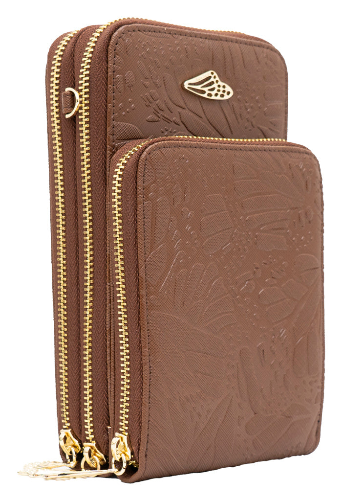 Porta Celular Naab Saffiano Grabado Mariposa