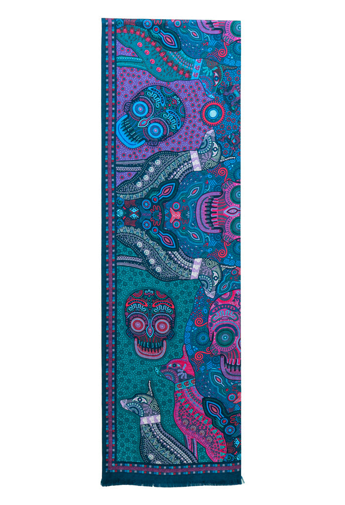 Bufanda Doble Vista Día de Muertos Mictlán