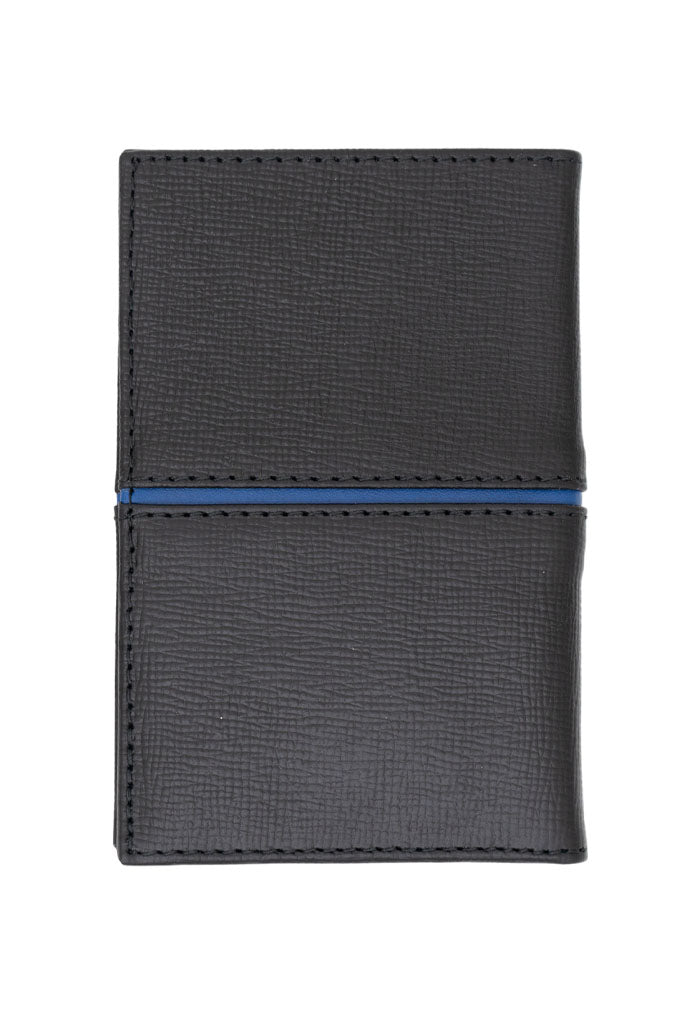 Tarjetero Kukxaan Kanan Negro Ribete Azul Chapulines