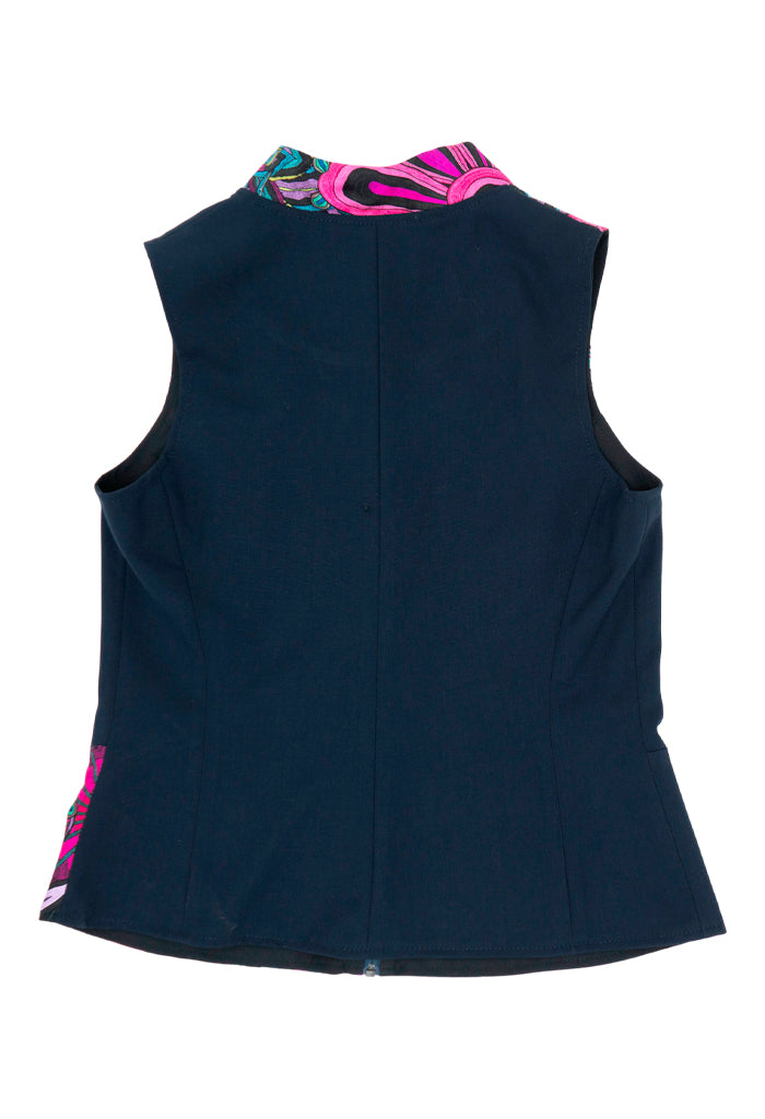 Chaleco Combinado Santuario Cactáceas Azul/Rosa