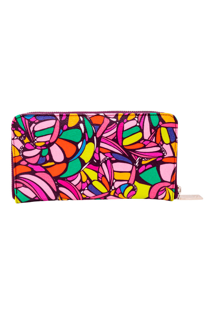 Cartera Grande Vinil Mariposa Abstracta