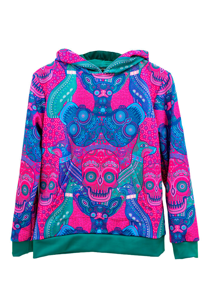 Sudadera Xolo Mujer Día de Muertos Mictlán Rosa