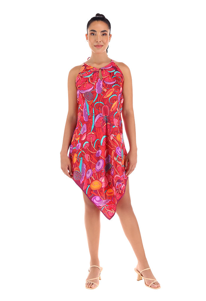 Vestido Largo Hongos Sagrados Rojo