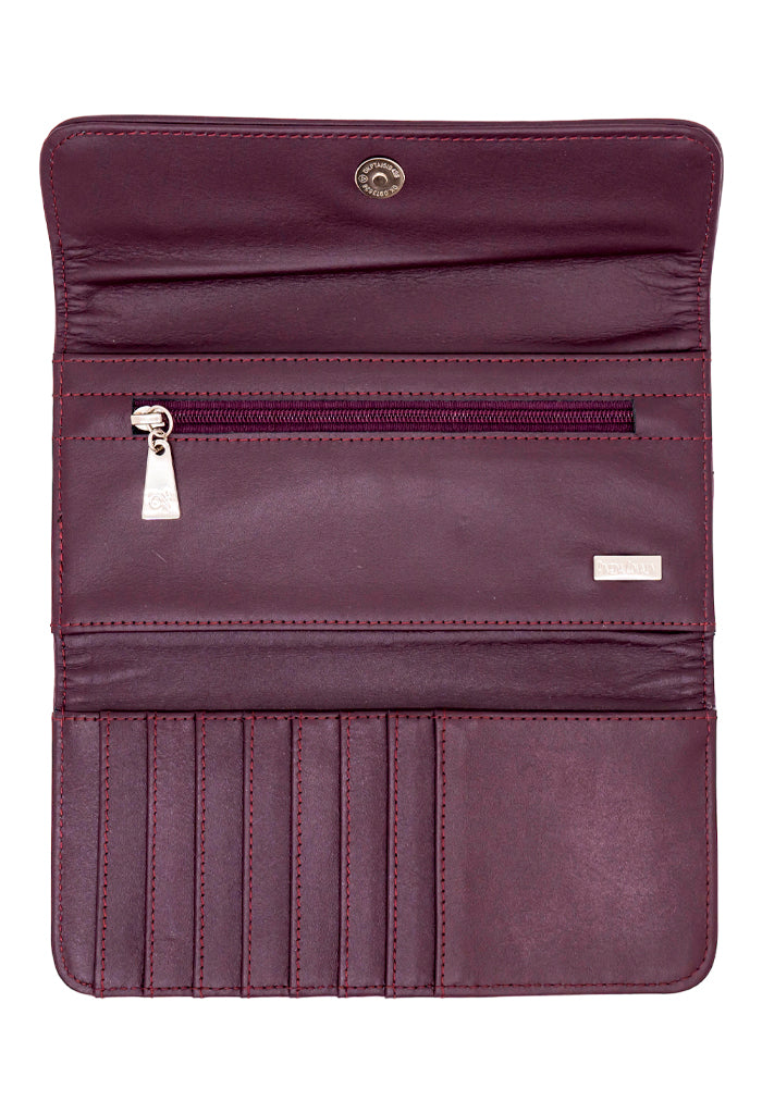 Cartera Bolsillo Uva Mariposa Abstracta Morado Jqd