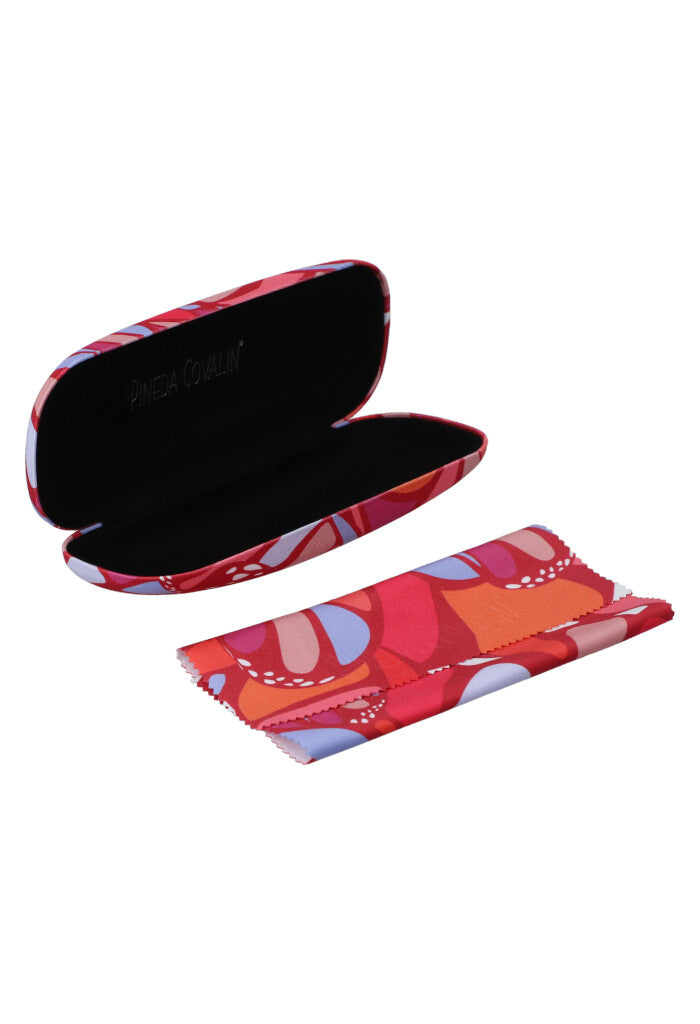 Estuche Lentes Mariposa Abstracta Rosa