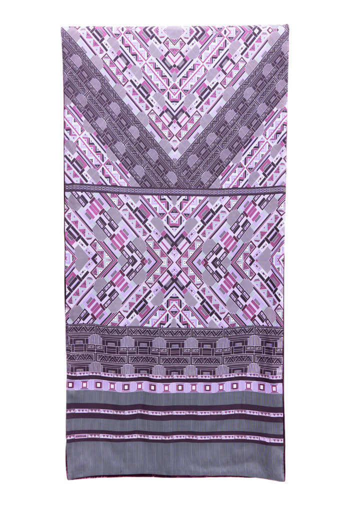 Chalina con Terciopelo Arquitectura Maya Morado