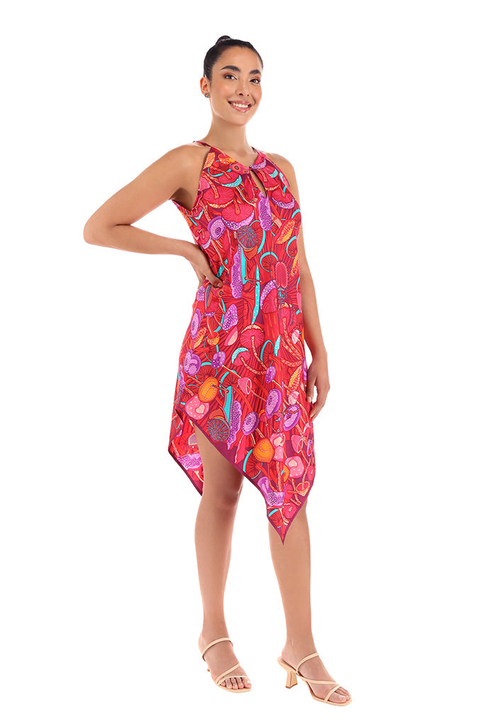 Vestido Largo Hongos Sagrados Rojo