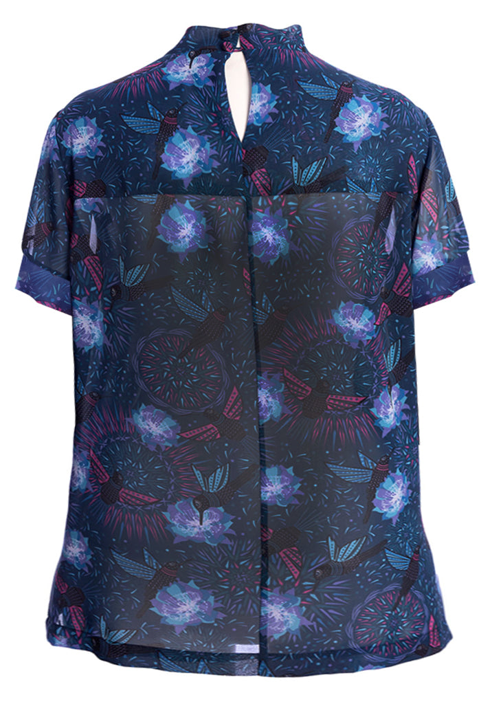 Blusa Askamej Colibrí Marino