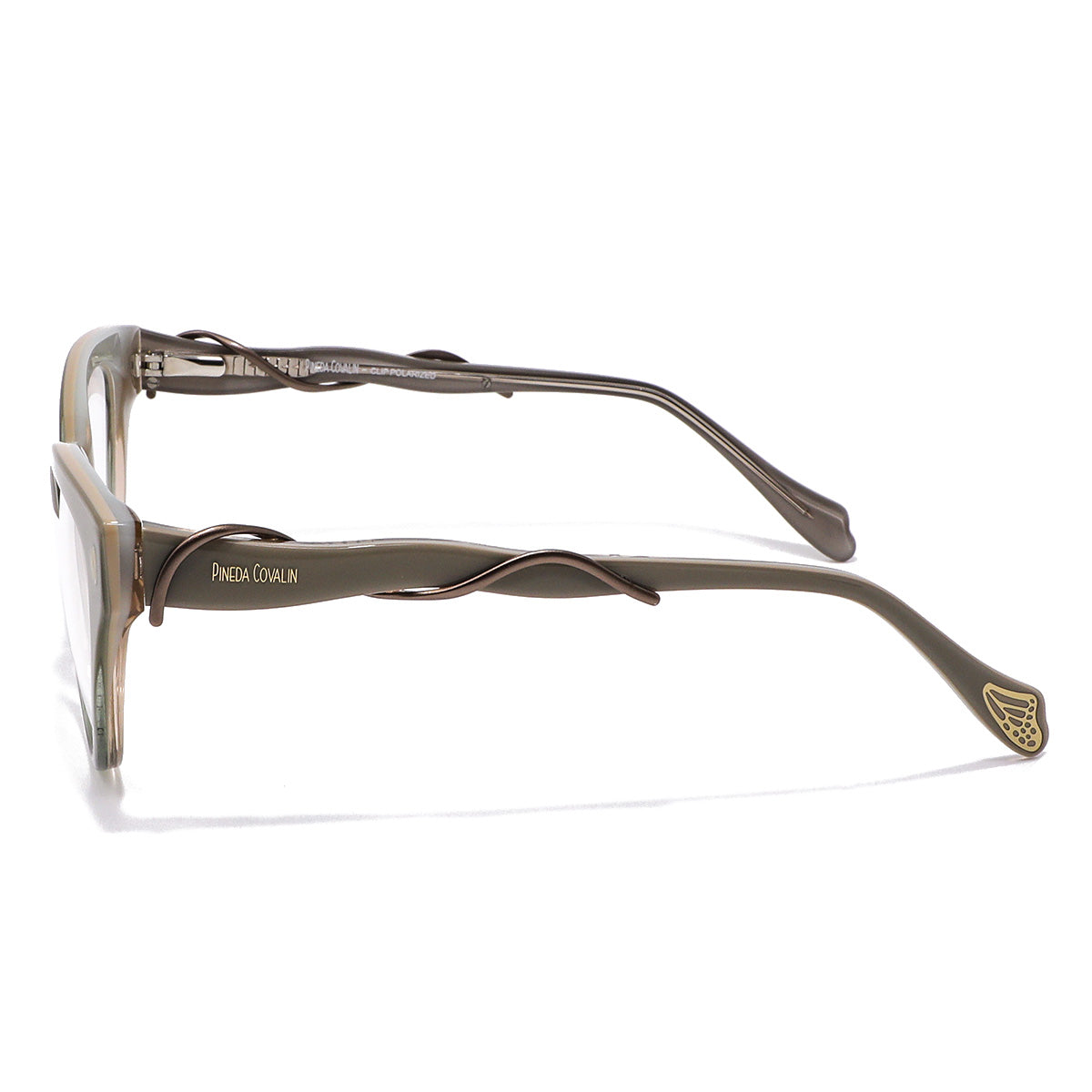 Lentes Clip On Pantos Gris Mariposa Dorada