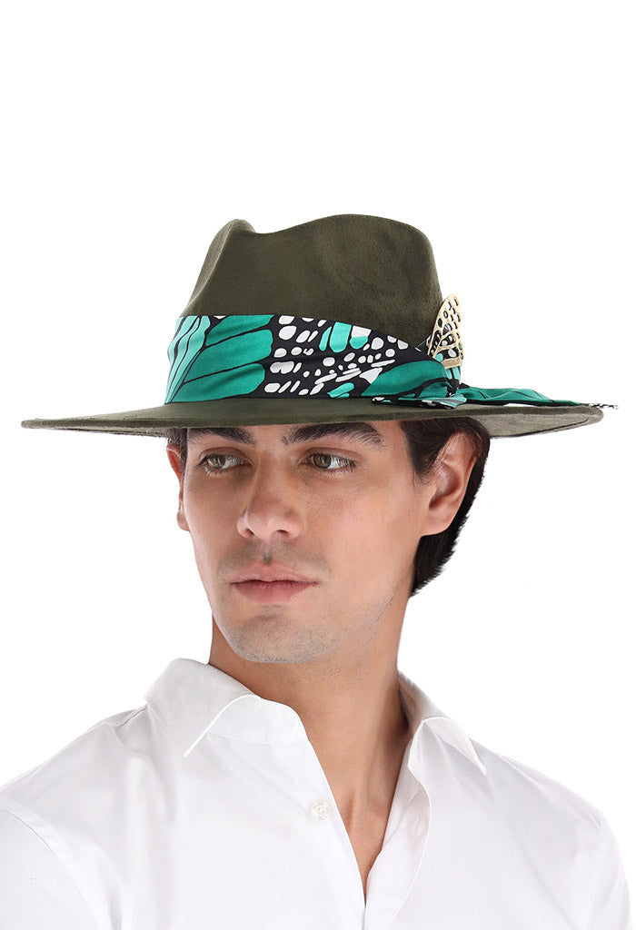 Sombrero Cehuallotl Verde Mariposa Macro