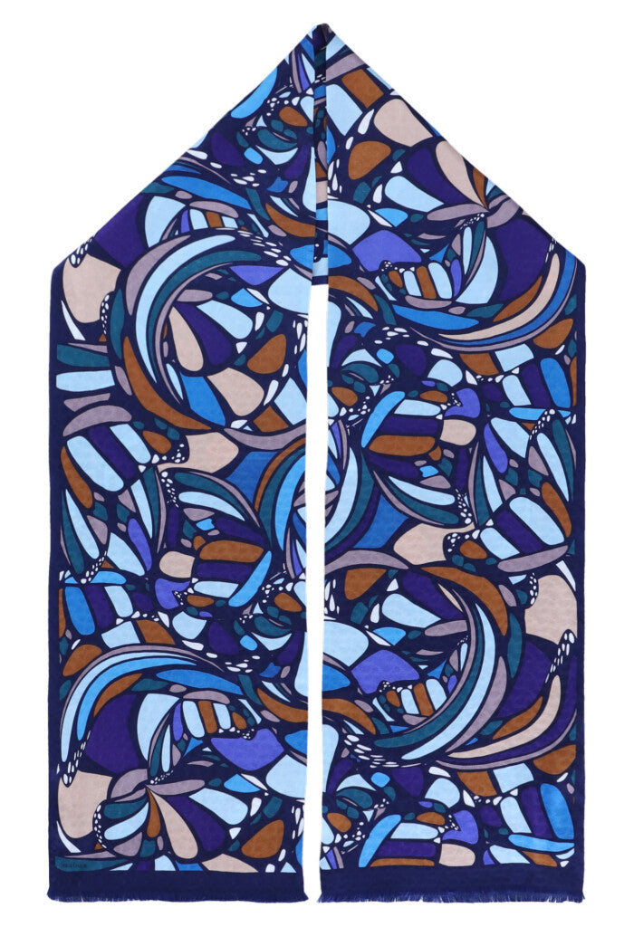 Bufanda Doble Vista Mariposa Abstracta