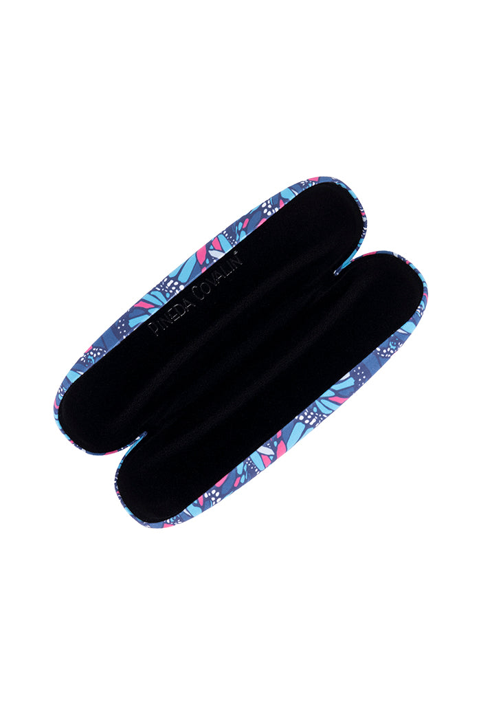 Estuche Lentes Mariposa Vitral Azul/Rosa