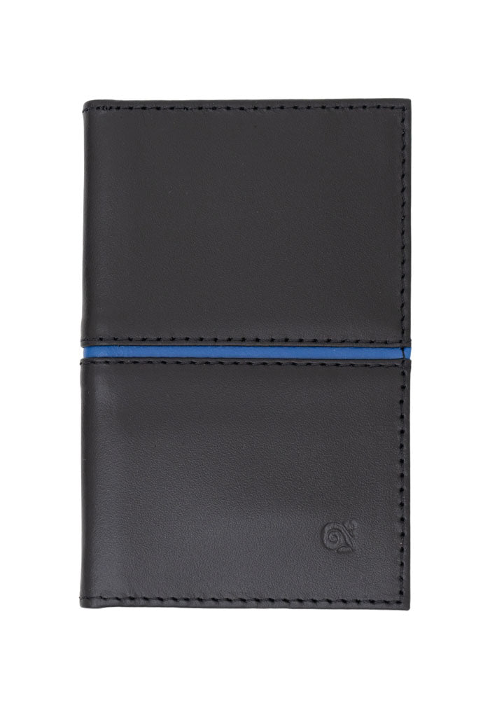 Tarjetero Kukxaan Kanan Negro Ribete Azul Colibrí