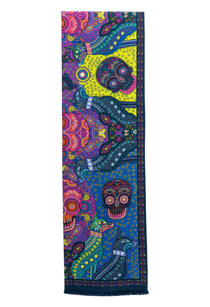 Bufanda Doble Vista Día de Muertos Mictlán