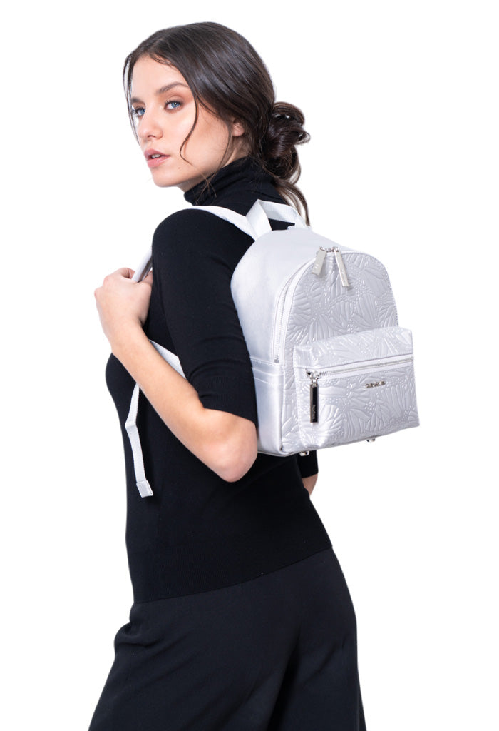 Mini Backpack Nuuk Mariposa Grabado Mariposa Plata