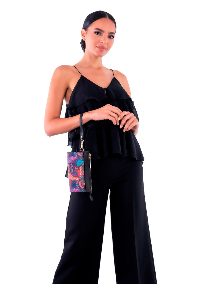 Bolsa Cheen Saffiano Día de Muertos Mictlán Negro