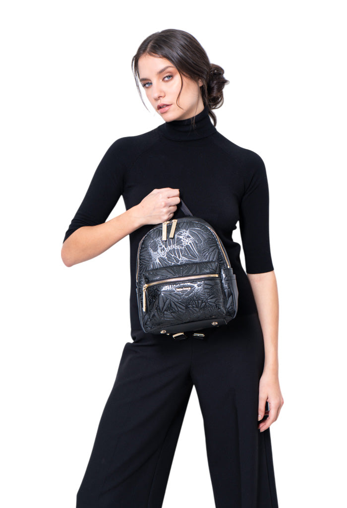 Mini Backpack Nuuk Mariposa Grabado Mariposa Negro