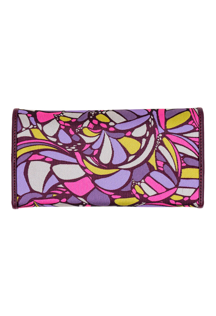 Cartera Bolsillo Uva Mariposa Abstracta Morado Jqd