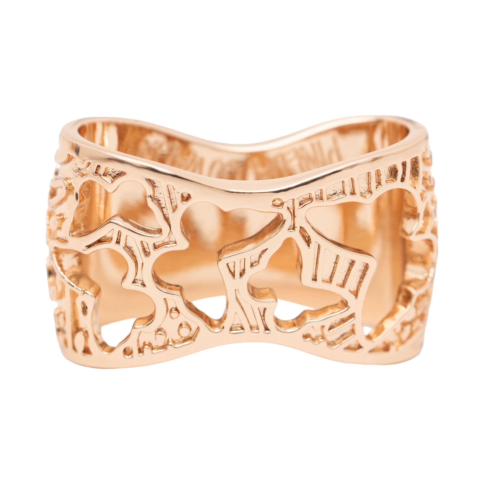 Pasamascada Anillo Mariposa Baño Oro Rosa
