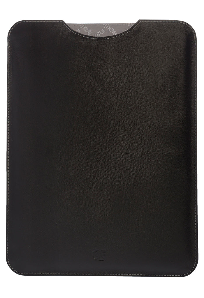 Porta iPad Pro Negro con Pespunte Gris