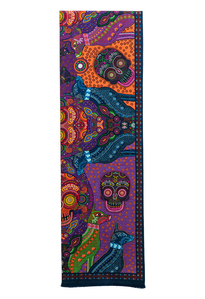 Bufanda Doble Vista Día de Muertos Mictlán