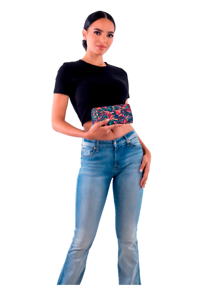 Cartera Grande Vuelo de Mariposa Verde/Rosa