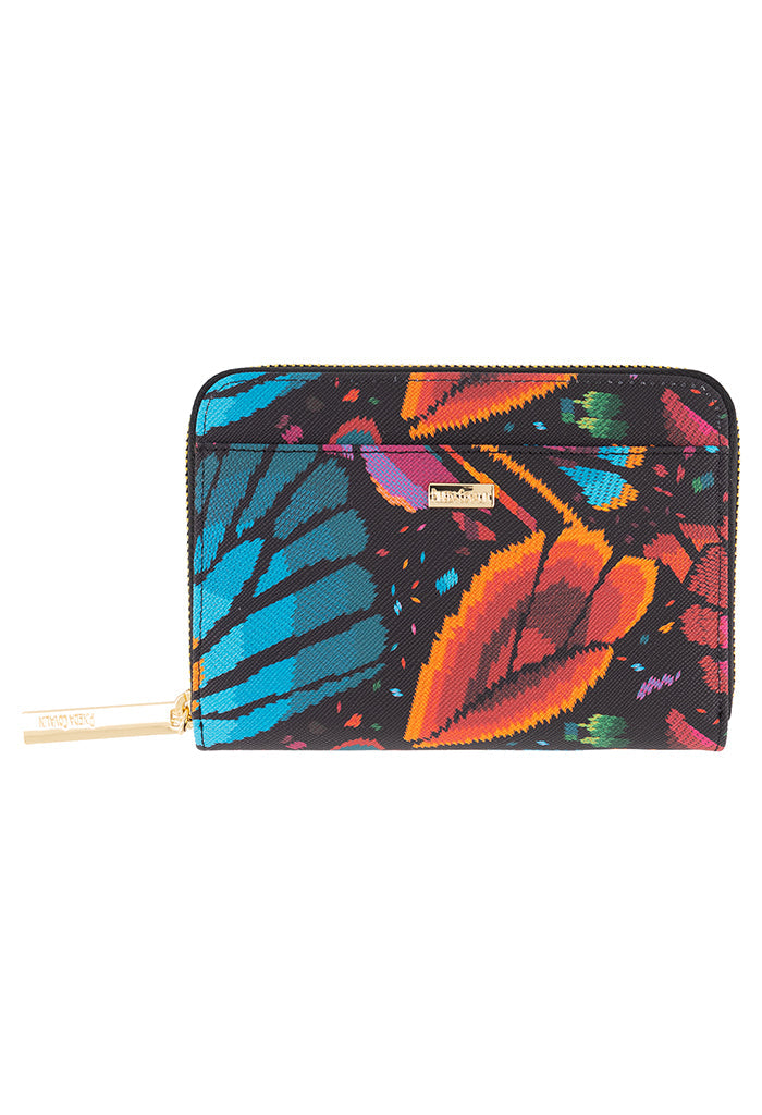 Cartera Mediana Saffiano Mariposa Bordada