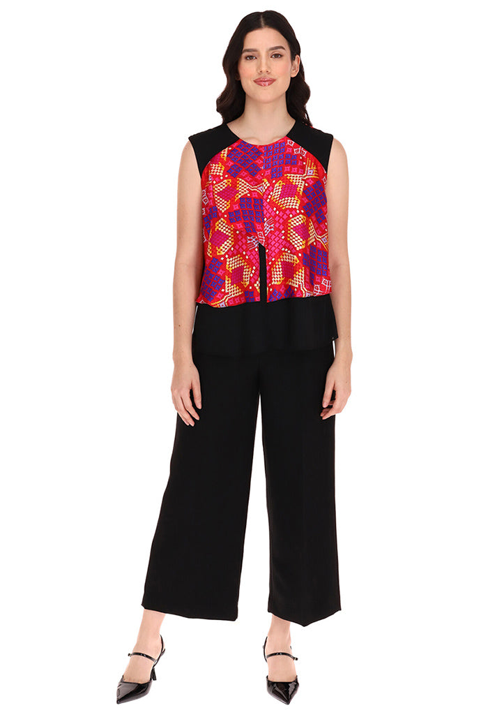 Blusa Pétalos Tejido Maya Rojo