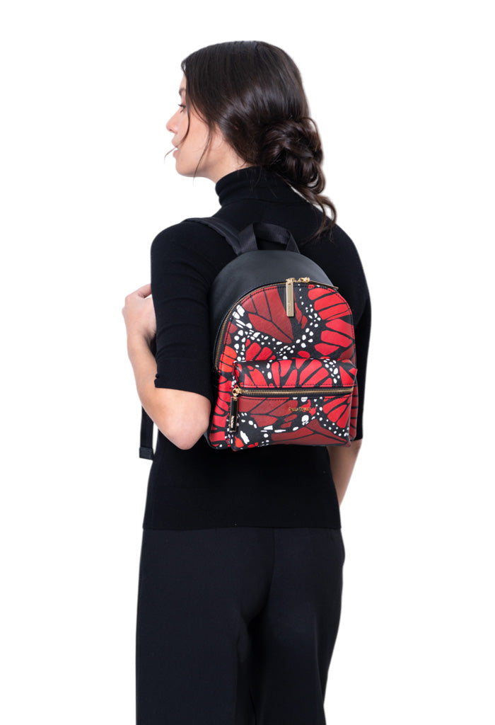 Mini Backpack Nuuk Mariposa Macro Rojo