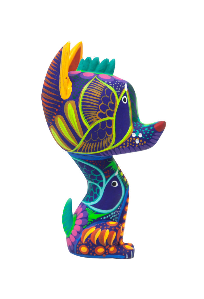 Figura Xico Barro Pintado Azul con Naranja