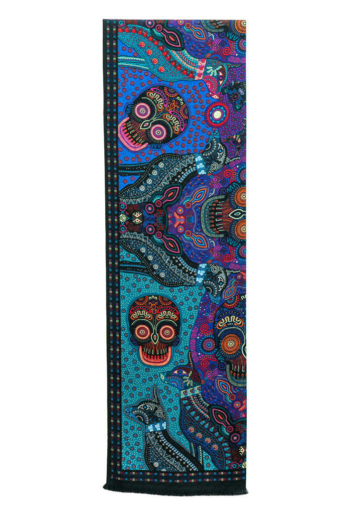 Bufanda Doble Vista Día de Muertos Mictlán