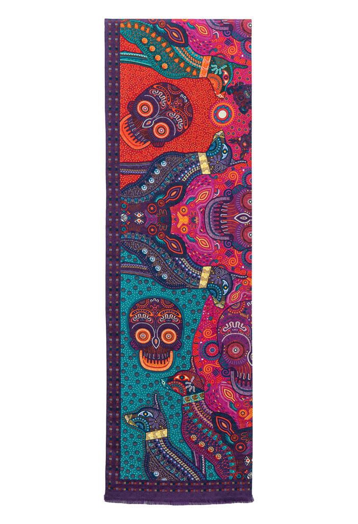 Bufanda Doble Vista Día de Muertos Mictlán