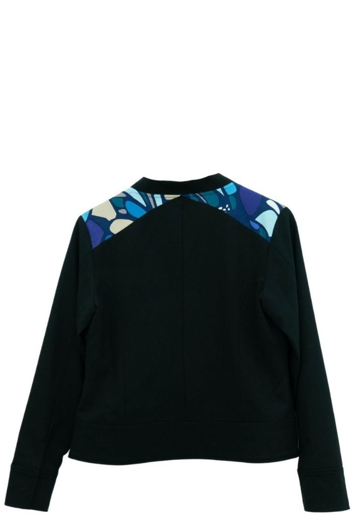 Bomber Okomej Mariposa Abstracta Azul Acero