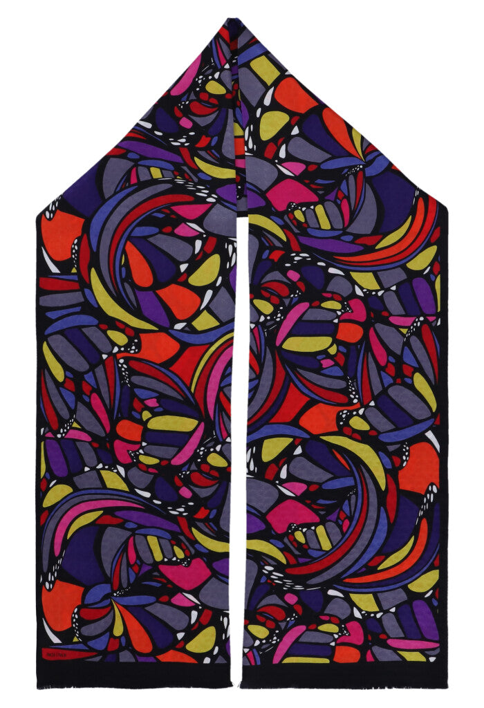 Bufanda Doble Vista Mariposa Abstracta
