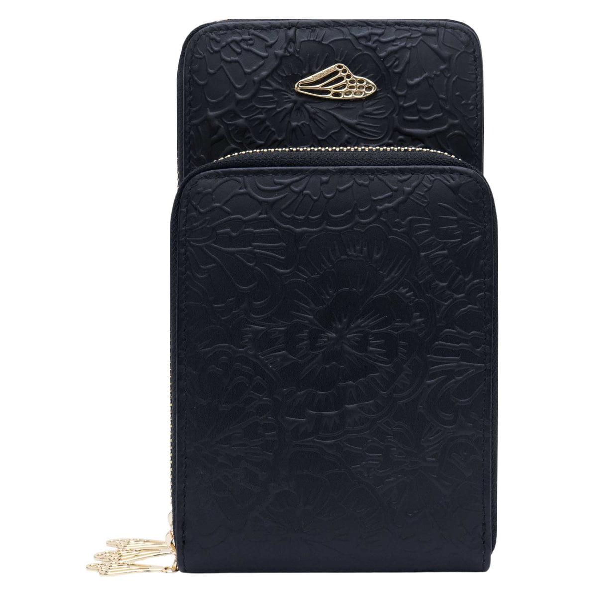 Porta Celular Naab Piel Grabado Cempasúchil