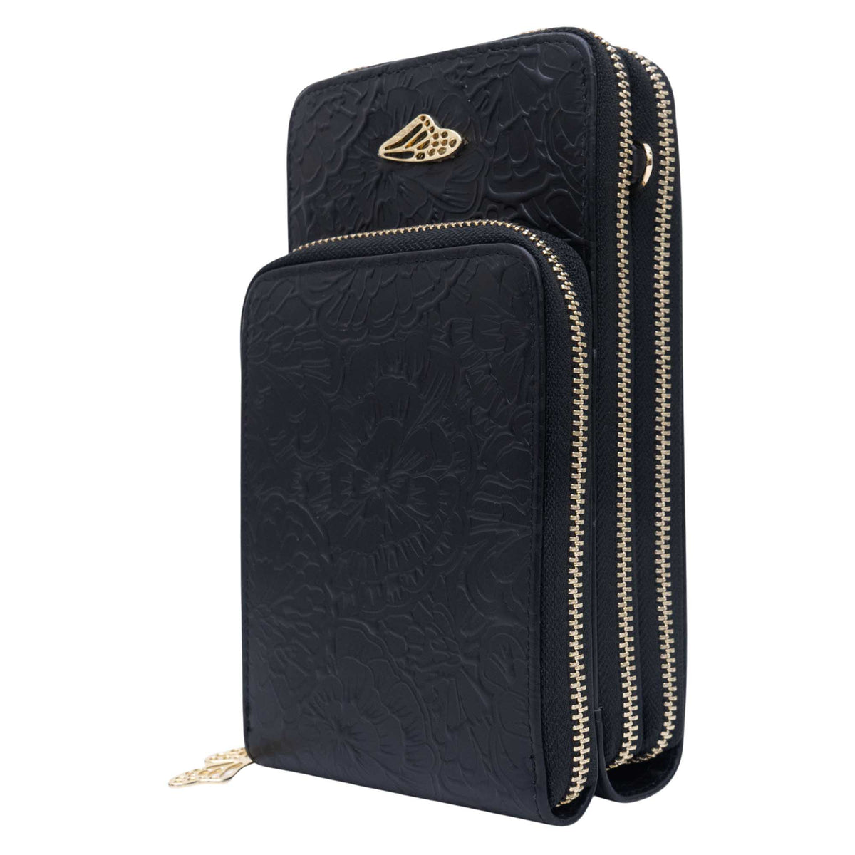 Porta Celular Naab Piel Grabado Cempasúchil
