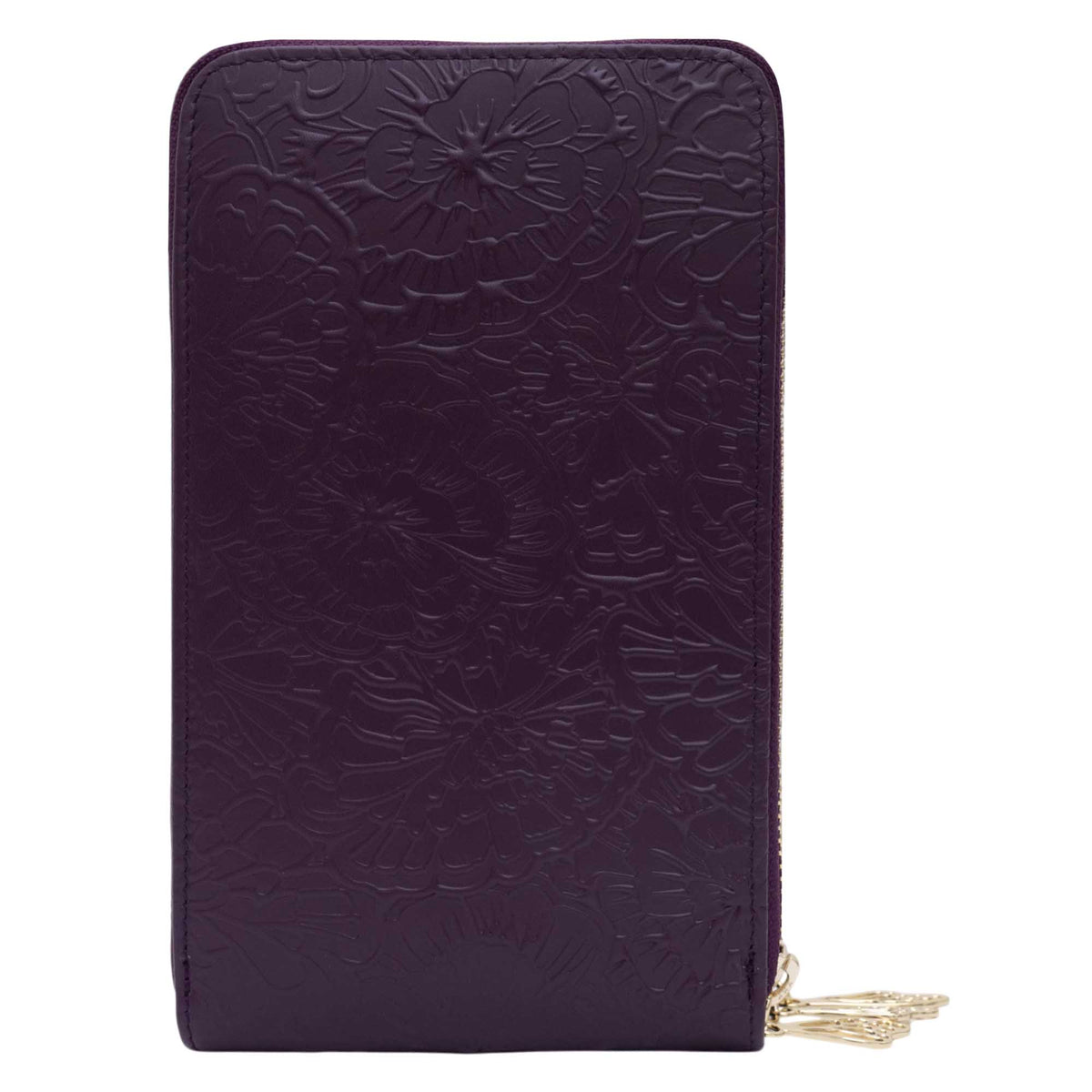 Porta Celular Naab Piel Grabado Cempasúchil
