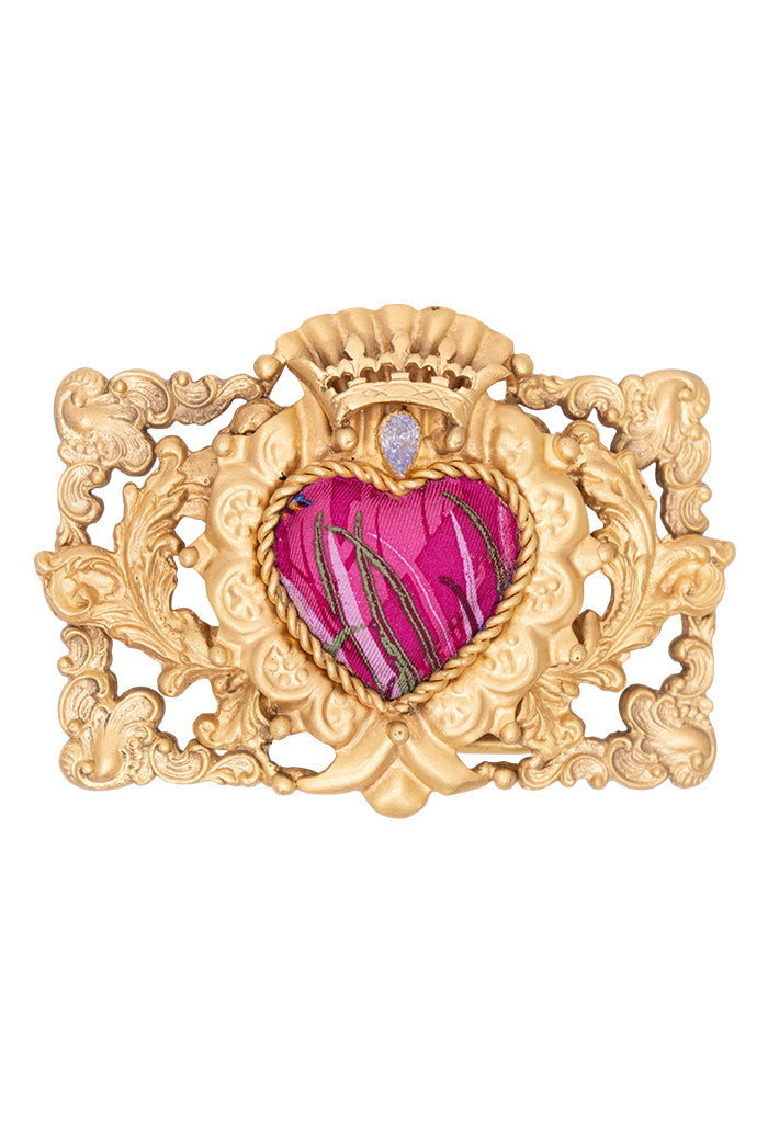 Hebilla Corazón Baño Oro