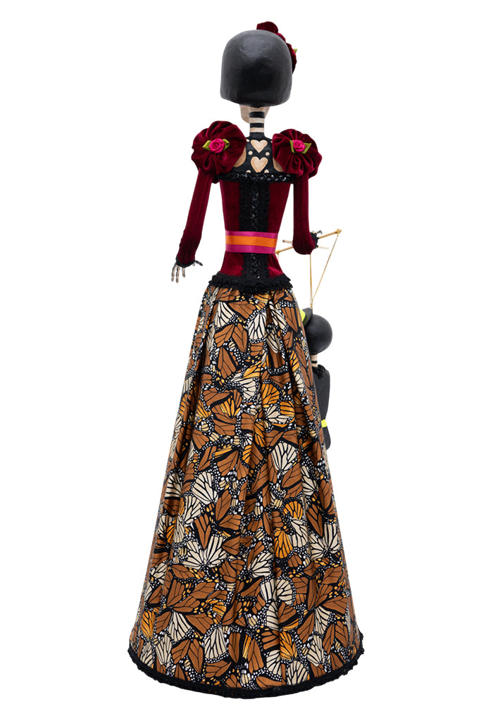 Catrina Titiritera 75 cm Mariposa Monarca
