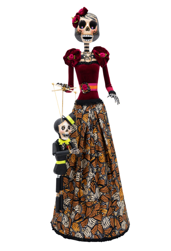 Catrina Titiritera 75 cm Mariposa Monarca